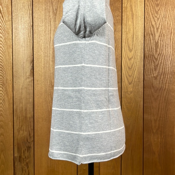 Sonoma Gray White Stripe Stretch Knit Raglan Relaxed Fit Pullover Top Women XS - Picture 9 of 15